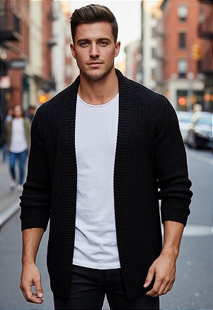 Cardigan Tricot Preto