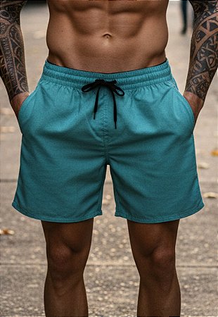 Shorts Alfaiataria Linho Verde Água