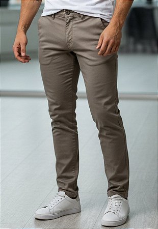 Calça Alfaiataria Sarja Caqui
