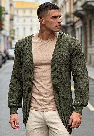 Cardigan Tricot Verde