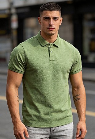 Camiseta Polo Texturizada Verde