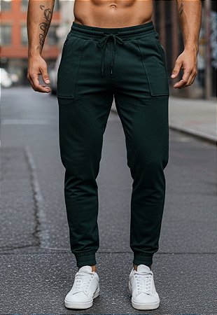 Calça Moletom Jogger Verde Petróleo
