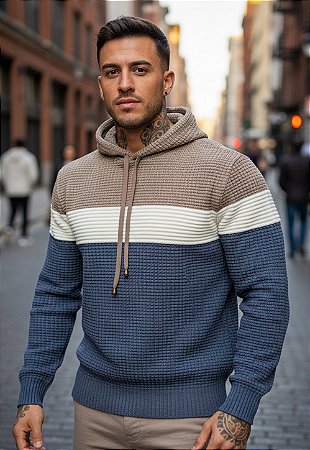 Casaco Tricot Tricolor Cold