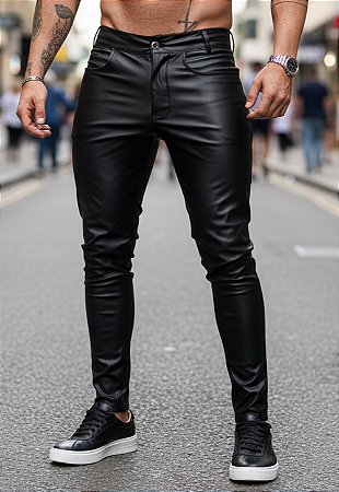 Calça Skinny Couro