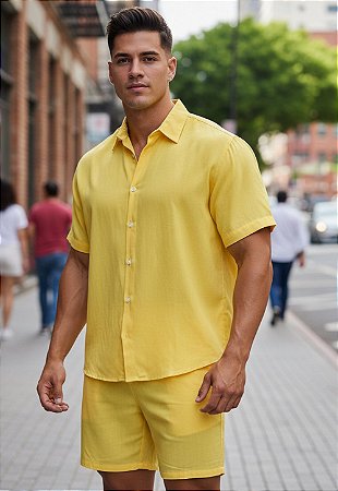 Conjunto Viscolinho Amarelo