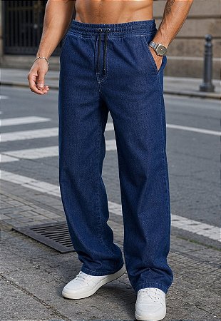 Calça Baggy Jeans Escura