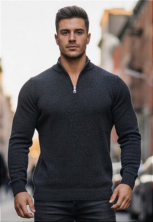 Suéter Tricot Gola Zíper Urban
