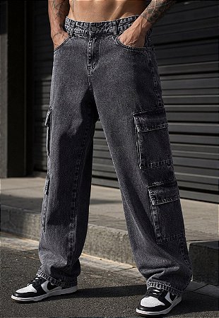 Calça Cargo Jeans Estonada
