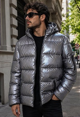 Jaqueta Puffer Metalizada