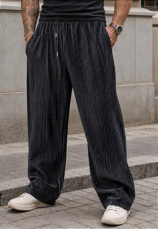 Calça Veludo Plissada