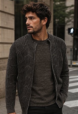 Suéter Tricot Zíper Classic