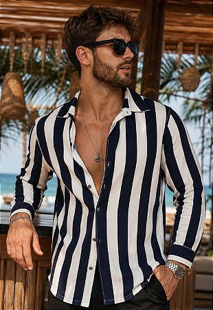 Camisa Viscolinho Listrada Trancoso