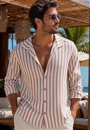 Camisa Viscolinho Listrada