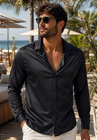 Camisa Manga Longa Cetim