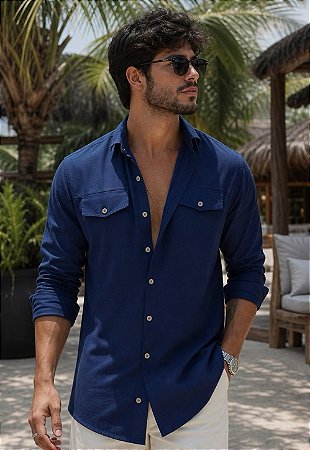 Camisa Bolso Manga Longa