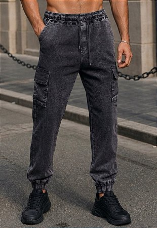 Calça Jeans Estonada Jogger