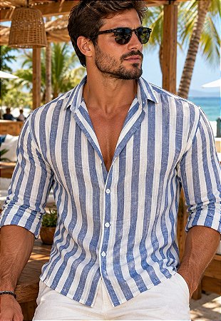Camisa Linho Listrada Maison