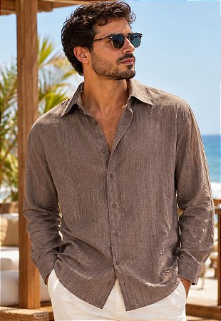Camisa Cetim Manga Longa Paradise