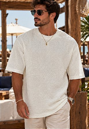 Camiseta Oversized Texturizada Noir