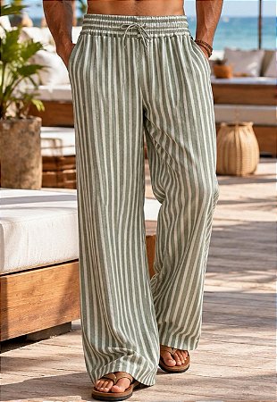 Calça Linho Listrada Siena