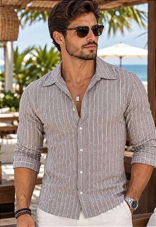 Camisa Duna Listrada Noir