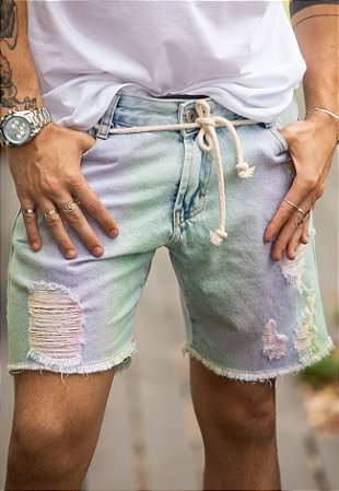 Shorts Jeans Metal carbono