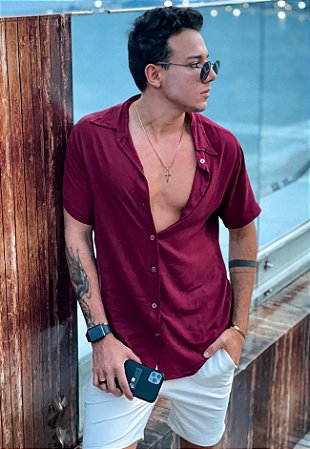 Camisa Viscolinho Marsala