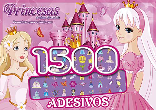 Princesas prancheta para colorir com 1500 adesivos
