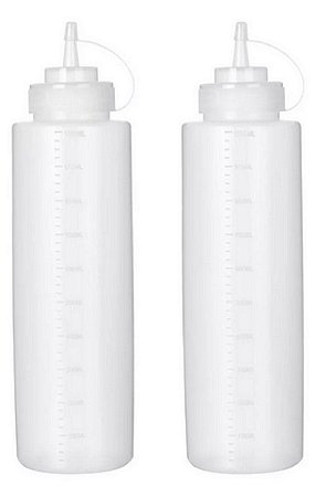 Kit 2 Bisnagas para Molho 1 Litro Grande Flexivel Profissional