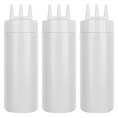 Kit 3 Bisnagas para Molho Profissional Graduada com 3 Bicos 450ml