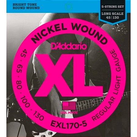 ENCORDOAMENTO CONTRABAIXO 5C 045 D'ADDARIO EXL170-5