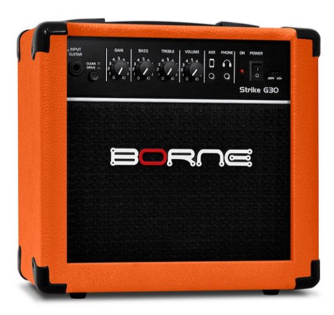 AMPLIFICADOR GUITARRA BORNE STRIKE G30 15W LARANJA