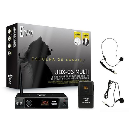 MICROFONE S/FIO HEADSET/LAPELA DYLAN UDX-03 MULTI