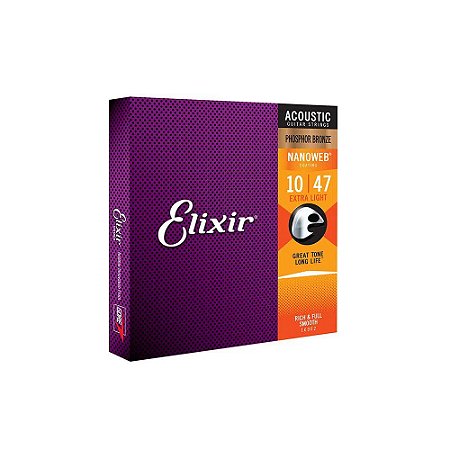 ENCORDOAMENTO VIOLAO ACO 010 ELIXIR LIGHT *FOSFORO 5337*
