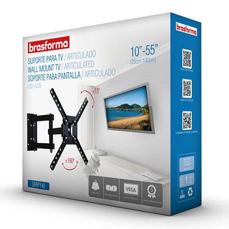 SUPORTE TV 10/56 TRI-ARTICULADO BRASFORMA BRA4.0