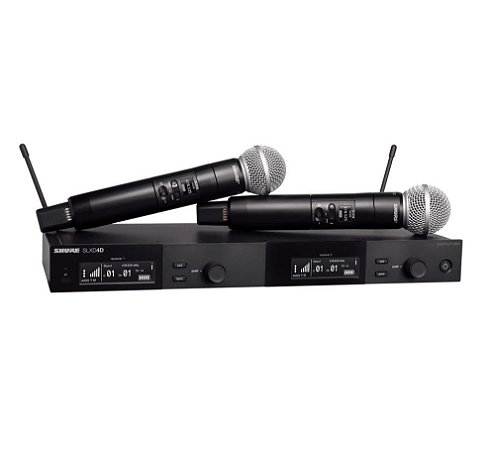 MICROFONE S/FIO MAO DUPLO SHURE SLXD24D/SM58-G58