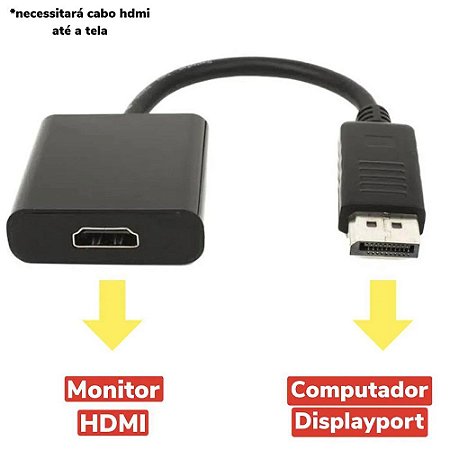 ADAPTADOR DISPLAYPORT PARA HDMI CABO CONVERSOR DE VIDEO