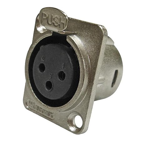 PLUG XLR FEMEA PAINEL WIRECONEX WC1023FPBKNI