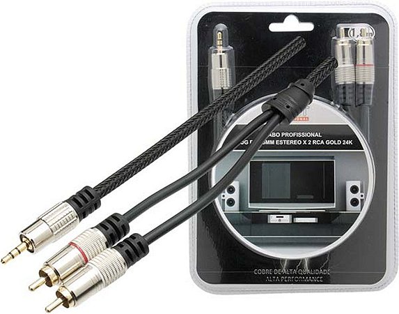 CABO AUDIO 5M P2S/2RCA MXT 81670 24K PROFISSIONAL