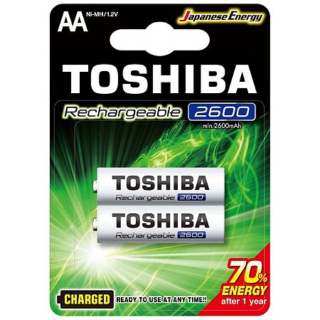 PILHA AA RECARREGAVEL 2600MAH TOSHIBA TNH-6GAE C/2 72473