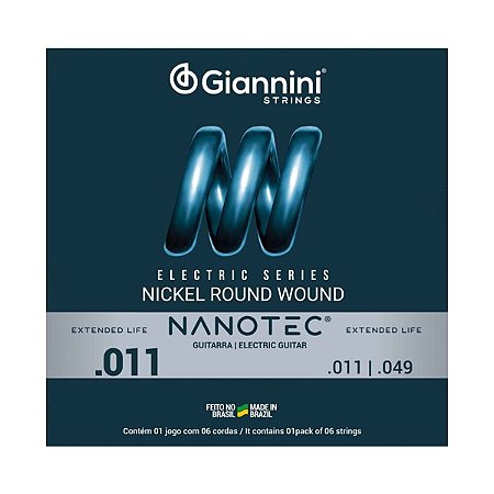 ENCORDOAMENTO GUITARRA 011 GIANNINI GEEGST11 PN NANOTEC