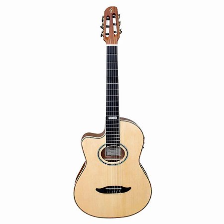 VIOLAO CANHOTO FLAT NYLON GIANNINI GNF-3 CEQ LH NS
