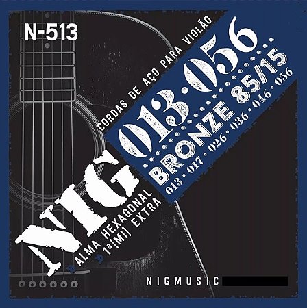ENCORDOAMENTO VIOLAO ACO 013 NIG BRONZE N513