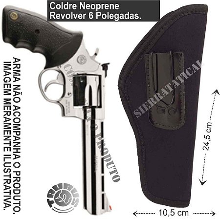 Coldre Velado Neoprene Com Grampo Para Revolver 6 Polegadas