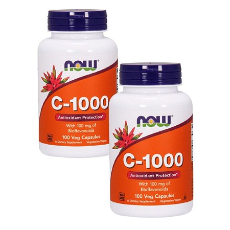 Kit 2 Vitamina C-1000 - 100 Capsulas -  NOW FOODS