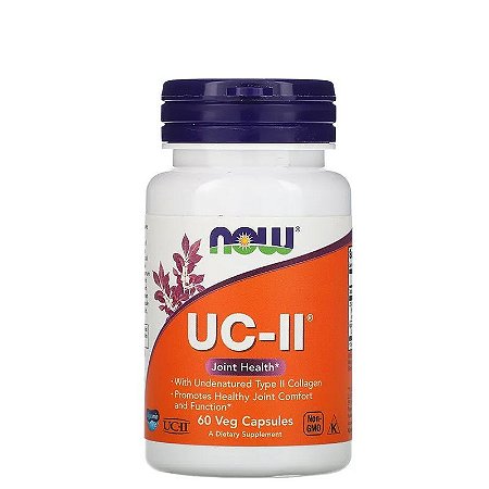 UC II Colágeno tipo 2 articulações 40mg 60 caps Now Foods