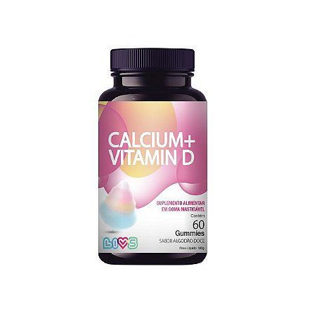 Calcio + Vitamina D  Gummies LIVS  60 gomas