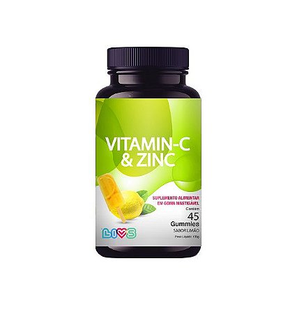 Vitamina C + Zinco  Gummies LIVS  45 gomas