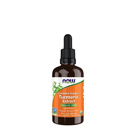 Extrato Liquido de Cúrcuma Orgânico Turmeric 59 ml Now Foods