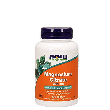 MAGNESIO CITRATE 200mg  100 TABLETES-NOW SPORTS
